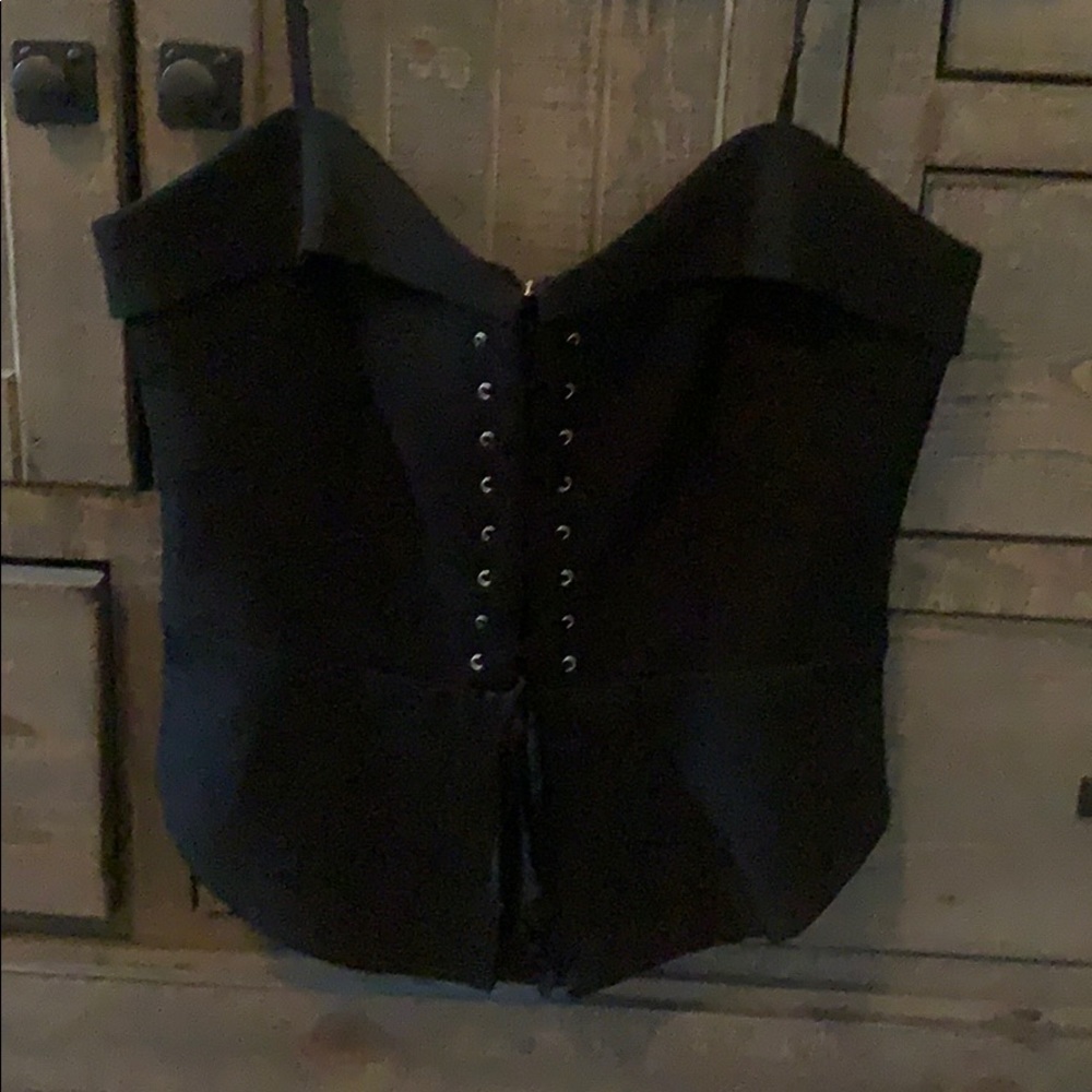 Faux tie up bodice style tank
